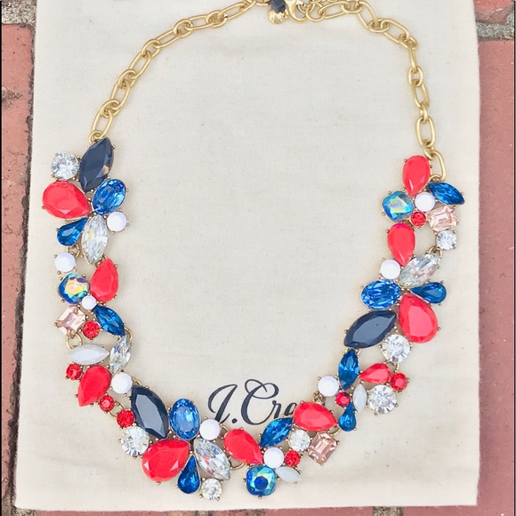 J. Crew Jewelry - J.Crew Cerise Mixed Stones Necklace & Dust Bag